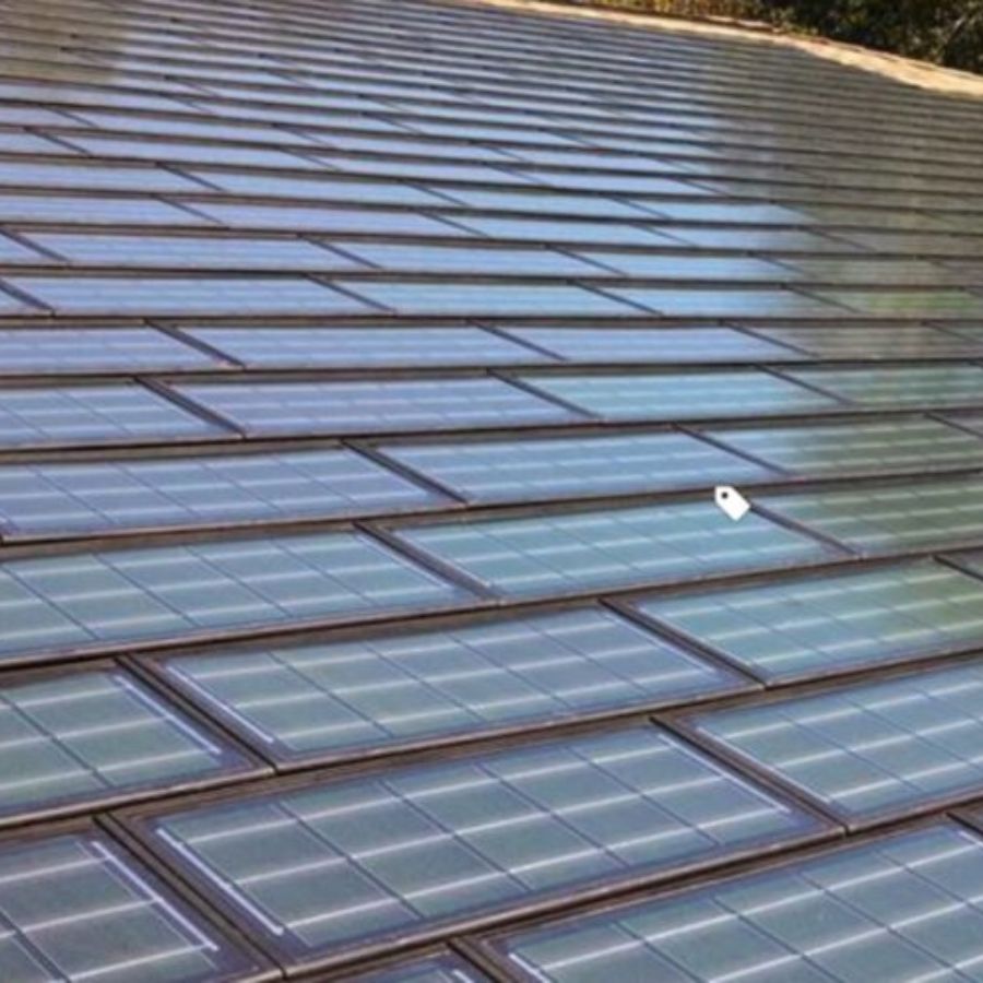 solar shingles on a roof